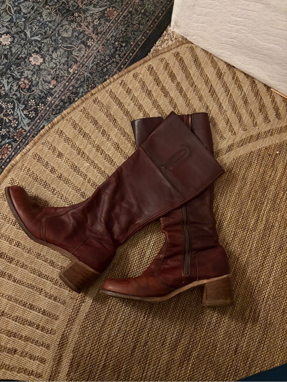 Dexter Burgundy Leather Knee-High Riding Boots